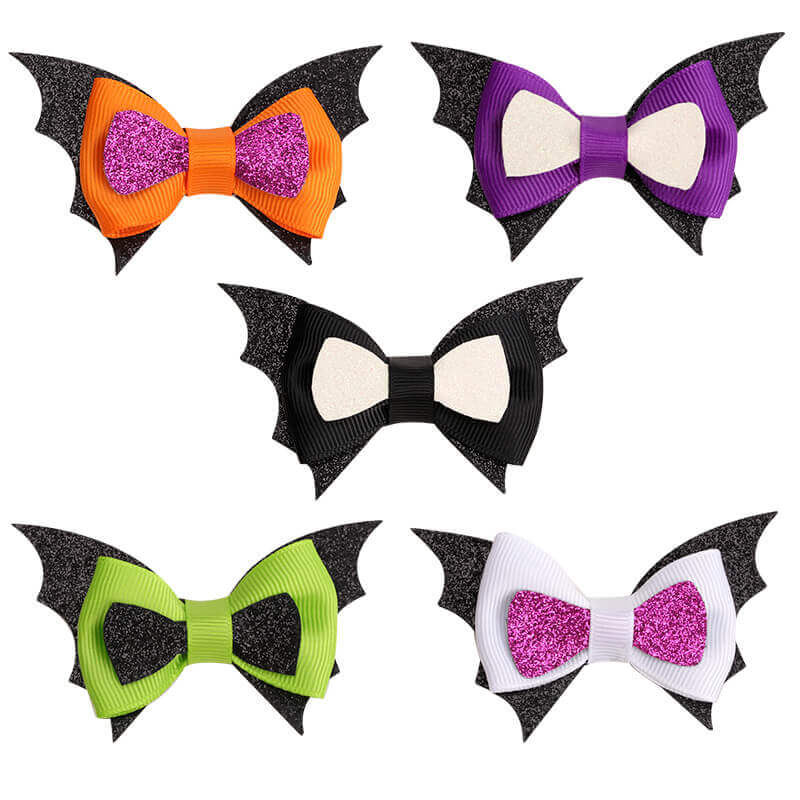 Halloween Bat Bow Hair Clips