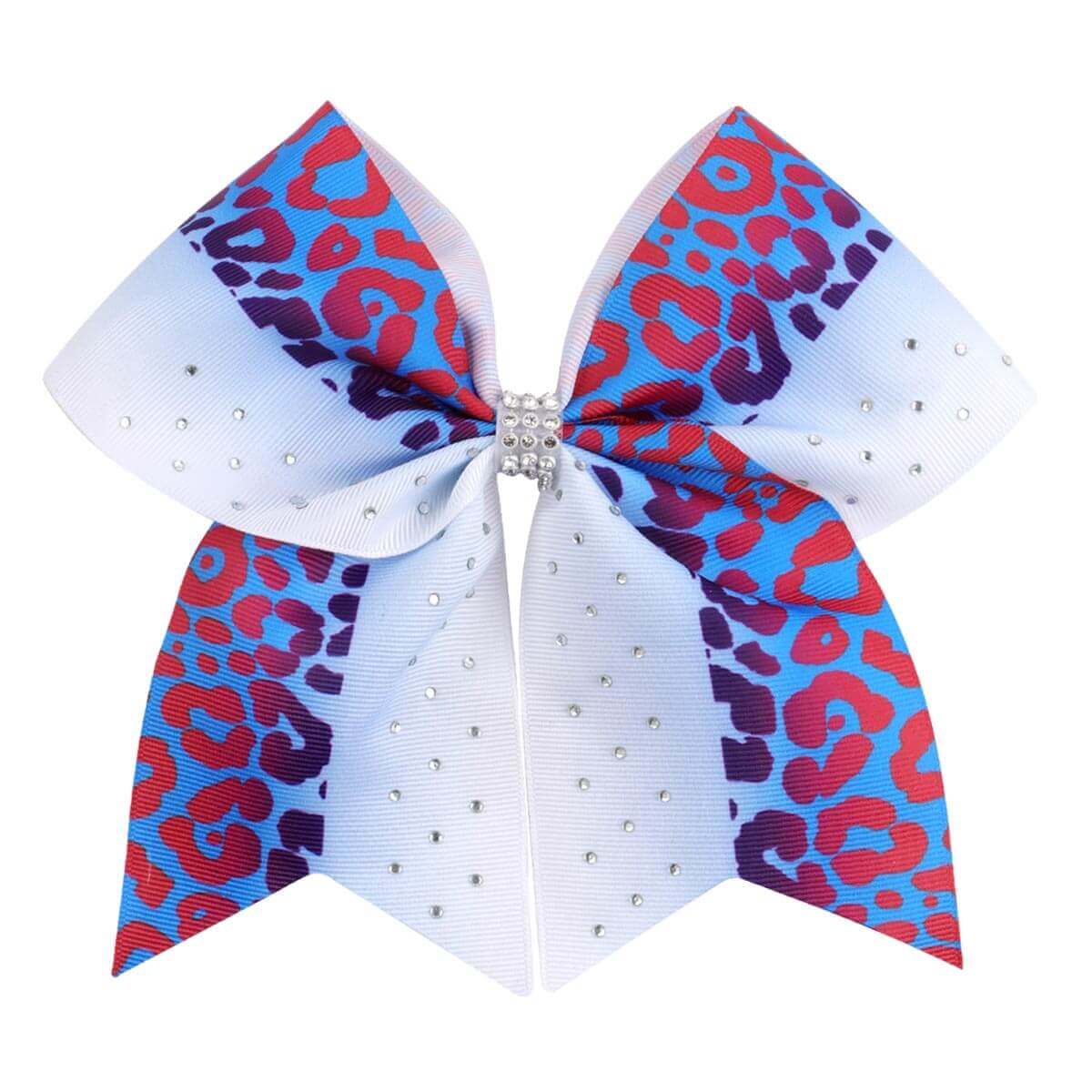7'' Leopard Colorblock Cheer Bows