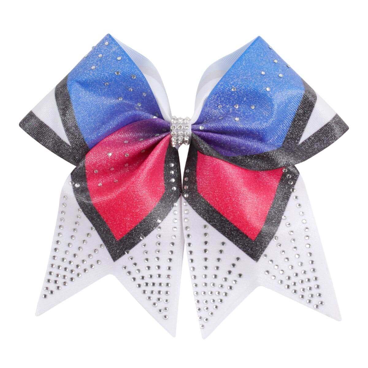 7'' Colorblock Rhinestone Cheer Bows