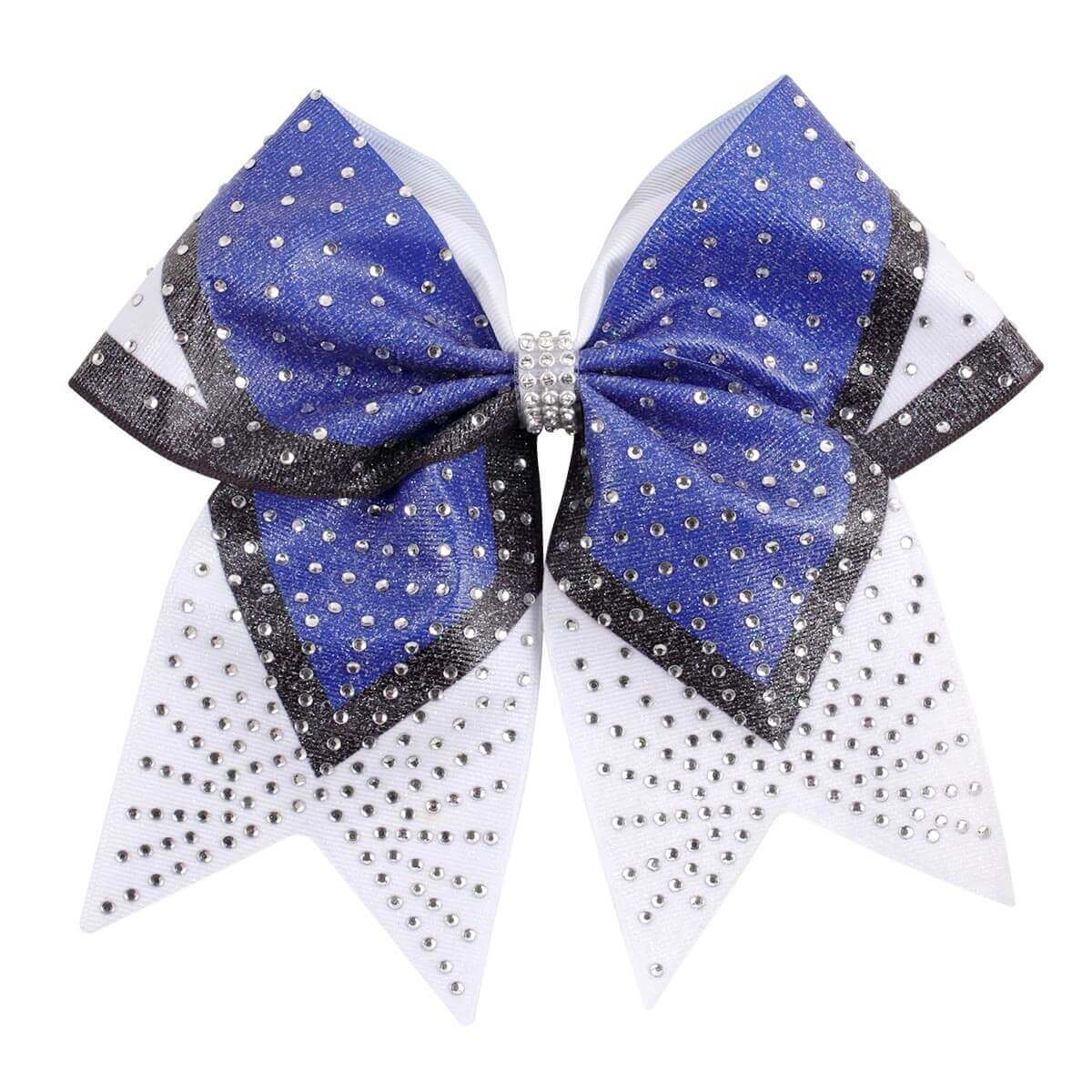 7'' Colorblock Rhinestone Cheer Bows