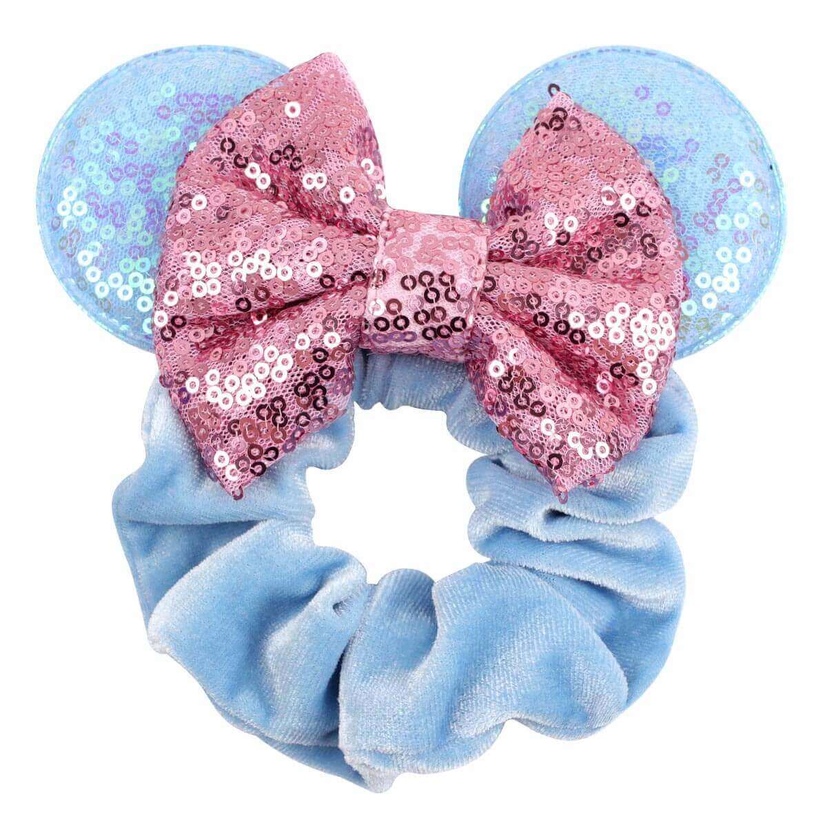Cartoon Mouse Sequin Bow Scrunchie