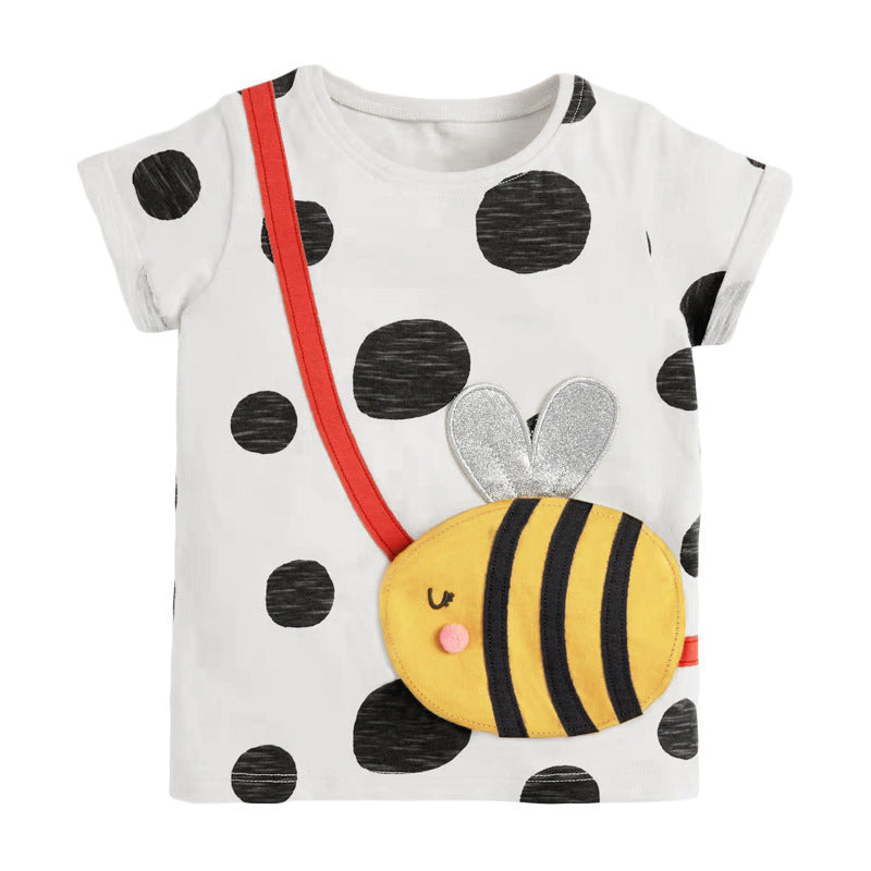 Cute Bee Cartoon Toddler Girl Tops