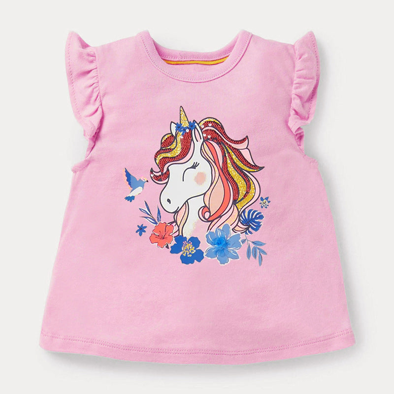 Flower Unicorn Sleeveless Tops