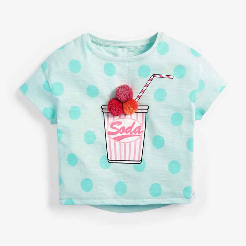 Soda Drink Print Girl Summer Tops