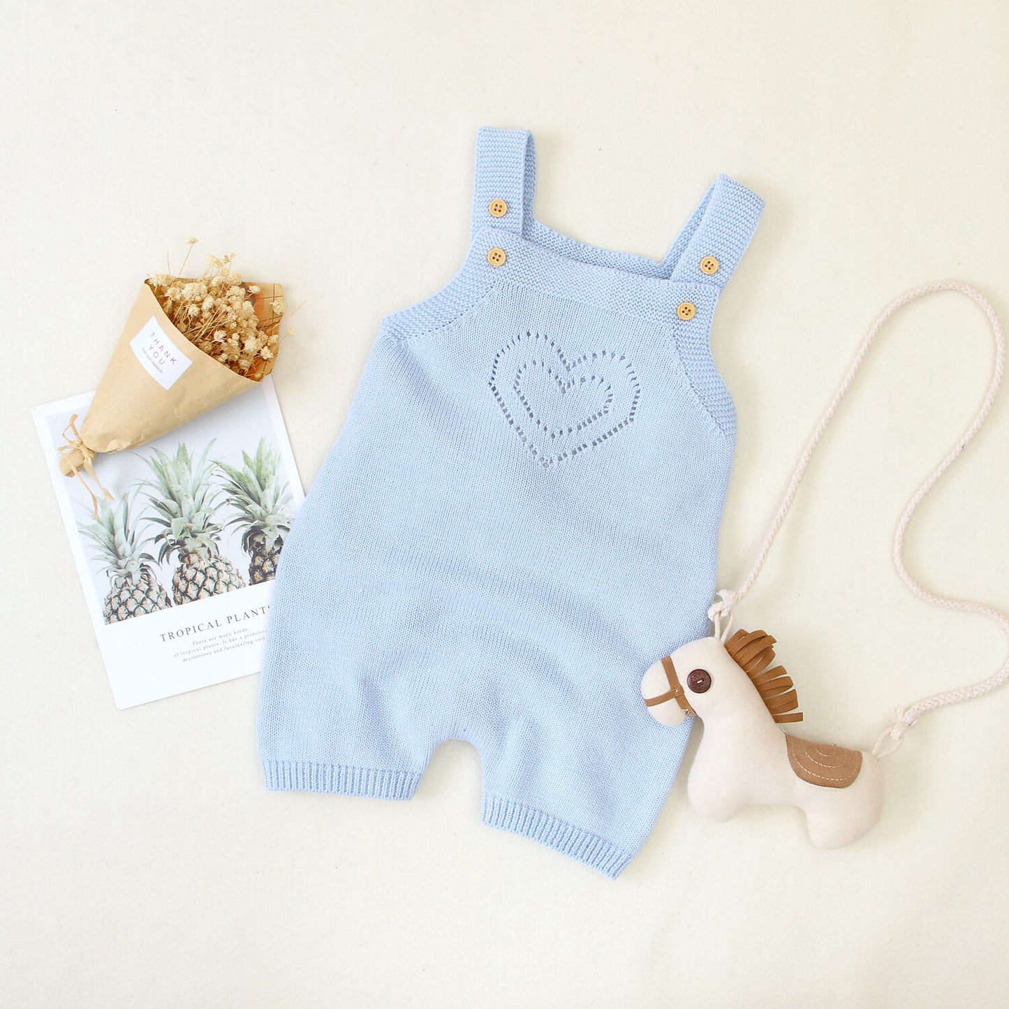 Bunny Knitted Strap Baby Romper