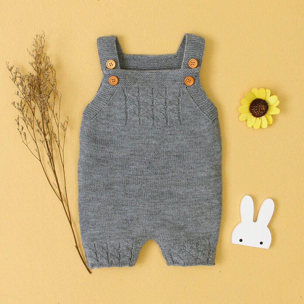 Solid Color Newborn Baby Knitted Romper