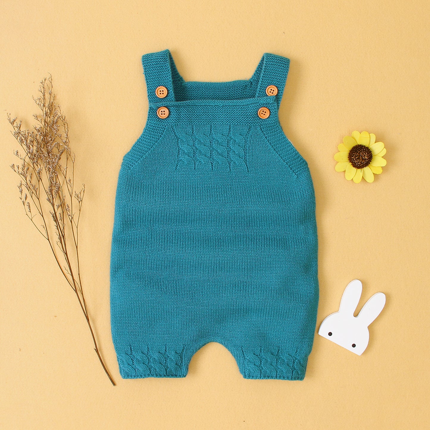 Solid Color Newborn Baby Knitted Romper