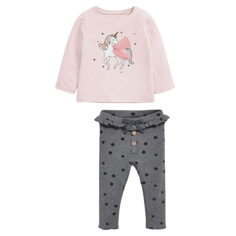Cartoon Unicorn Polka Knitted Suit