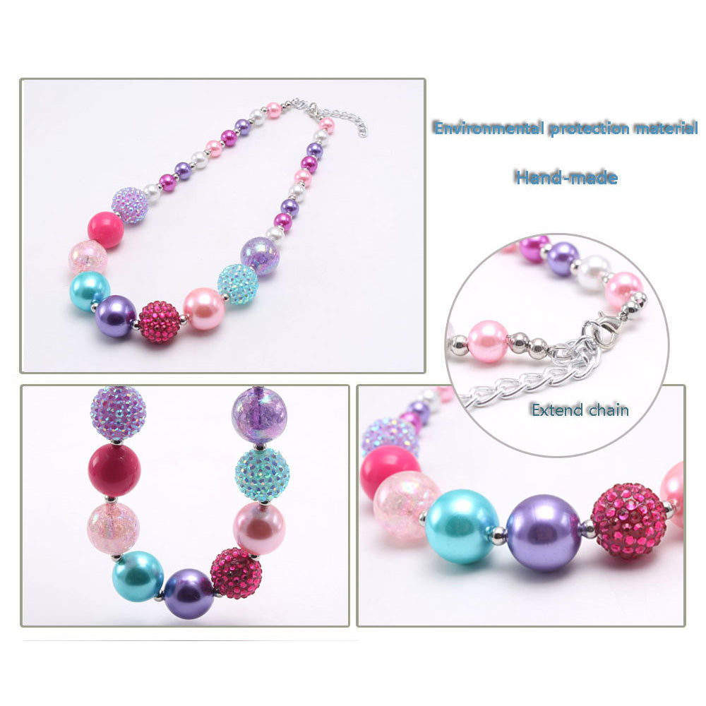 Candy Color Beads Girl Crystal Necklace