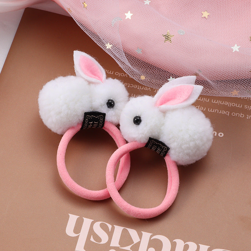 Cute Plush Bunny Hair Ties Hair Ropes for Girls