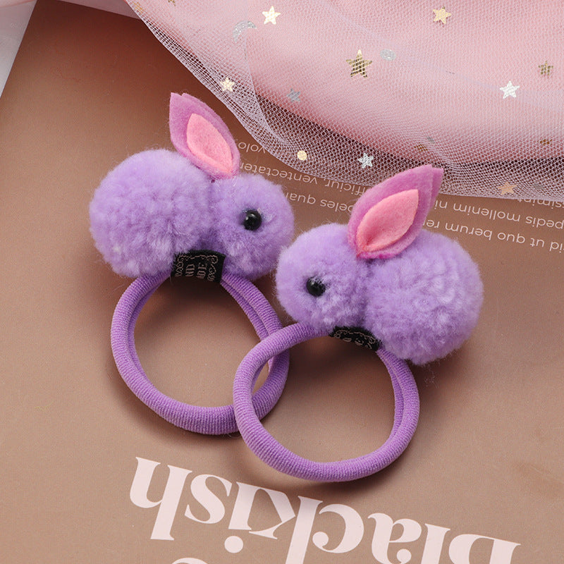 Cute Plush Bunny Hair Ties Hair Ropes for Girls