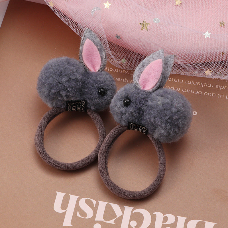 Cute Plush Bunny Hair Ties Hair Ropes for Girls