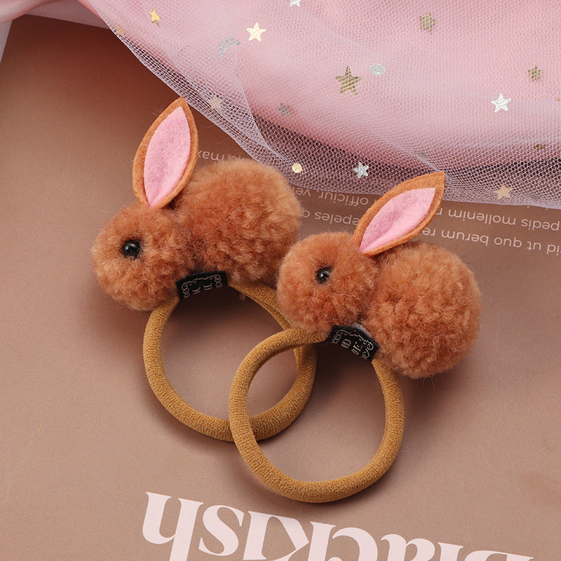Cute Plush Bunny Hair Ties Hair Ropes for Girls