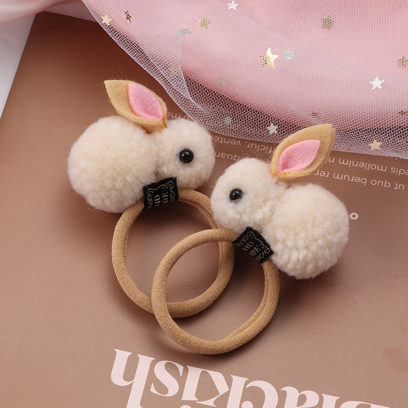 Cute Plush Bunny Hair Ties Hair Ropes for Girls