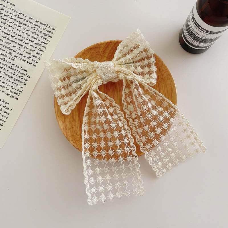 Embroidery Lace Hair Bows