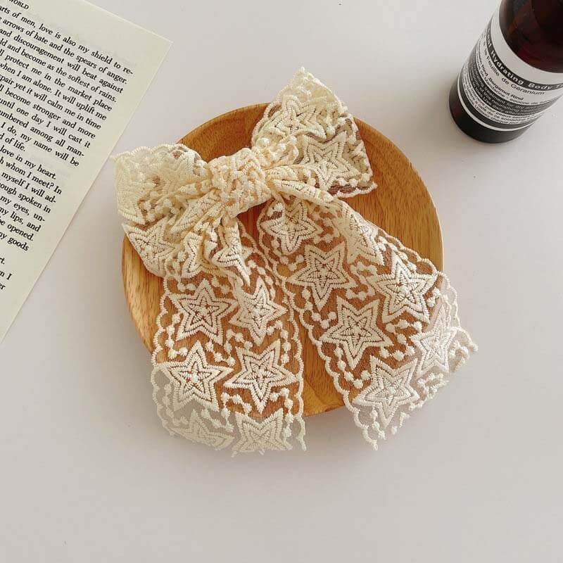 Embroidery Lace Hair Bows