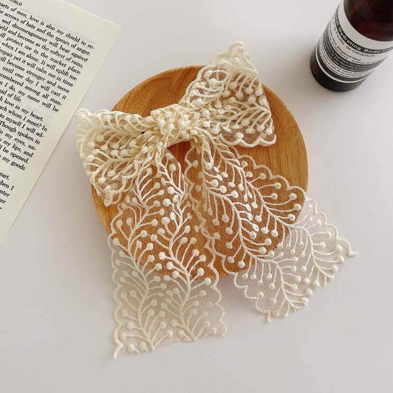 Embroidery Lace Hair Bows
