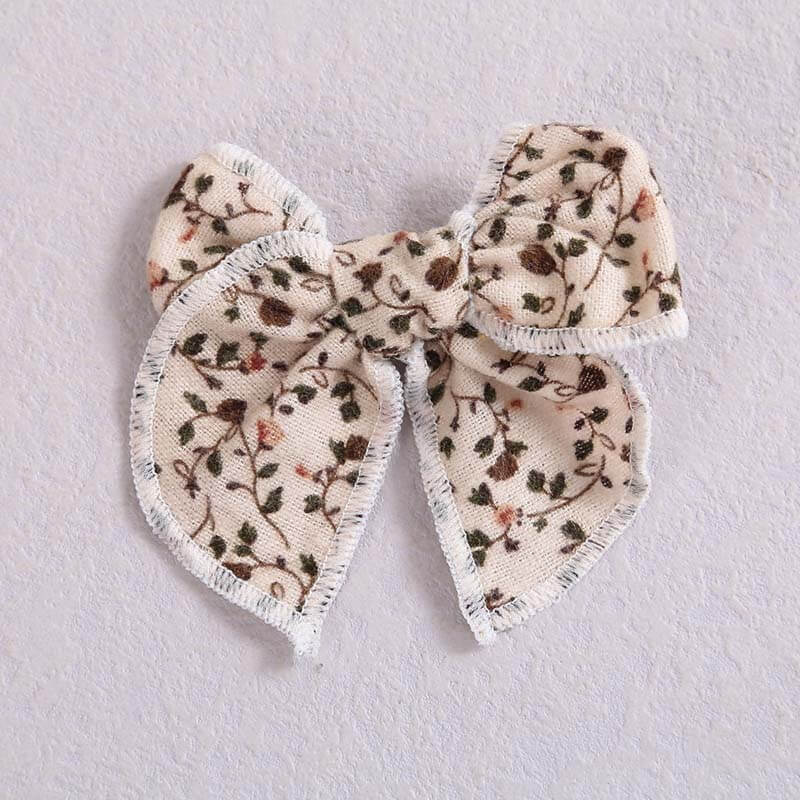 4'' Flower Striped Handmade Fable Bows