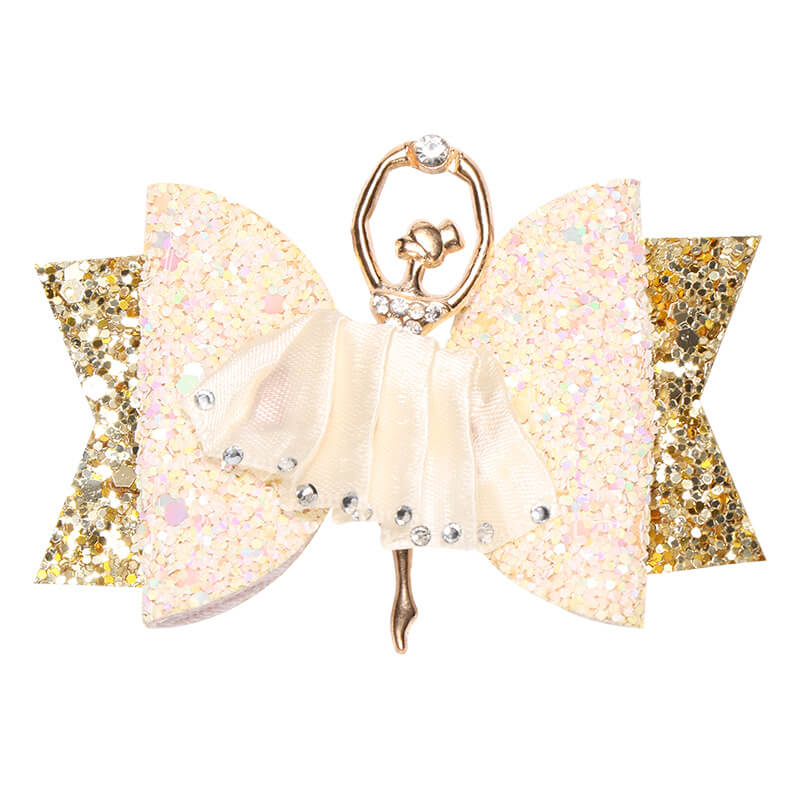 Glitter Hair Clips with Ballerina