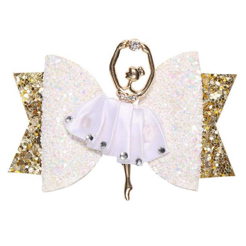 Glitter Hair Clips with Ballerina