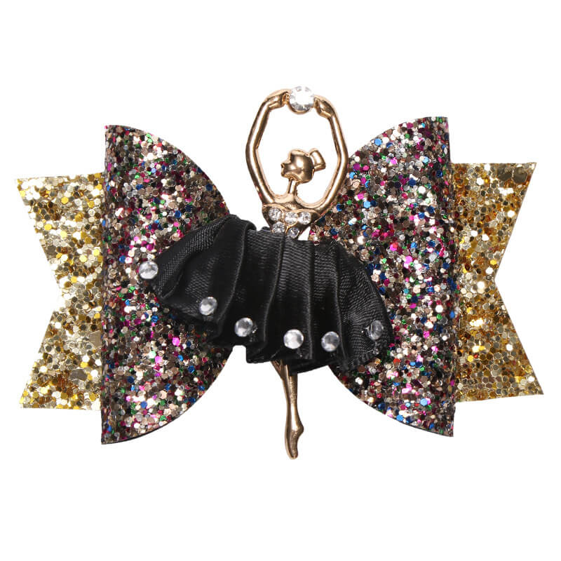 Glitter Hair Clips with Ballerina