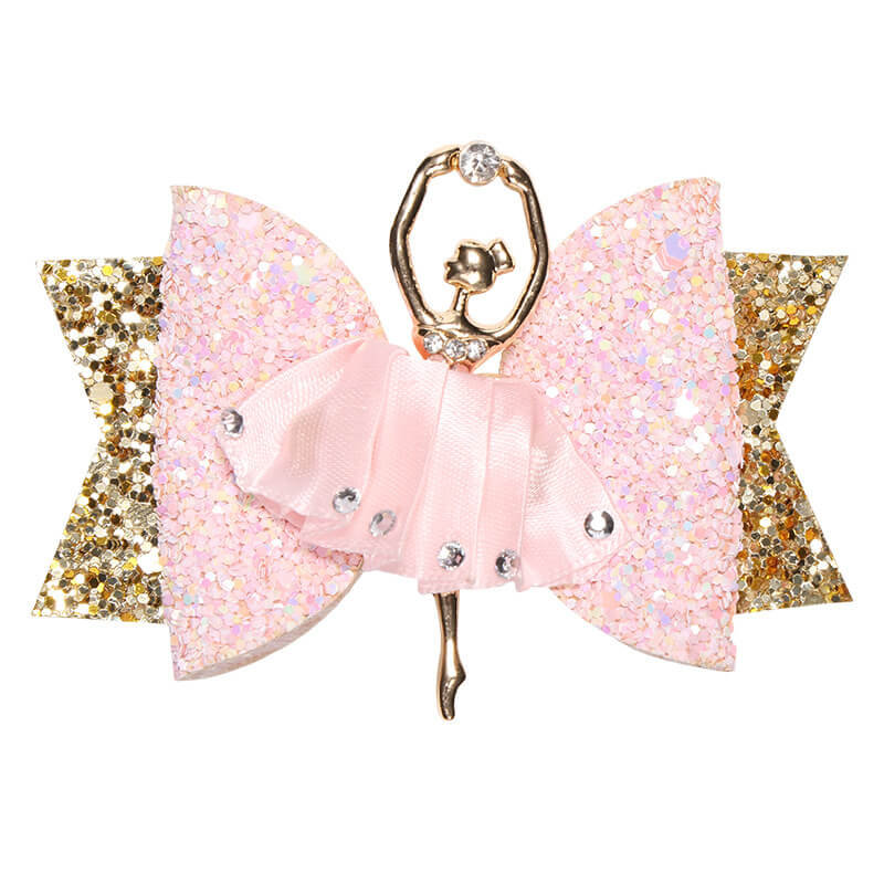 Glitter Hair Clips with Ballerina