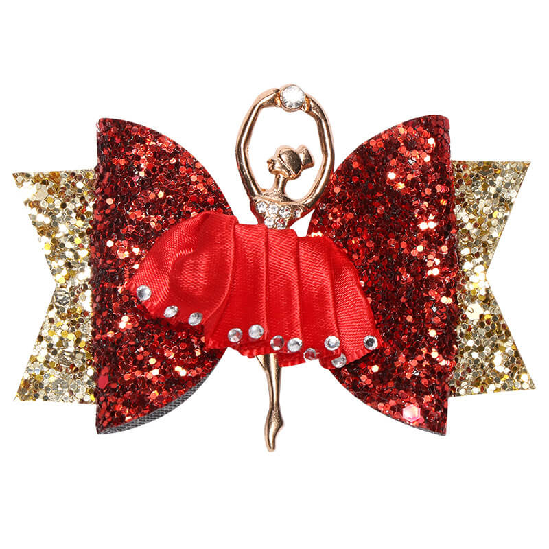 Glitter Hair Clips with Ballerina