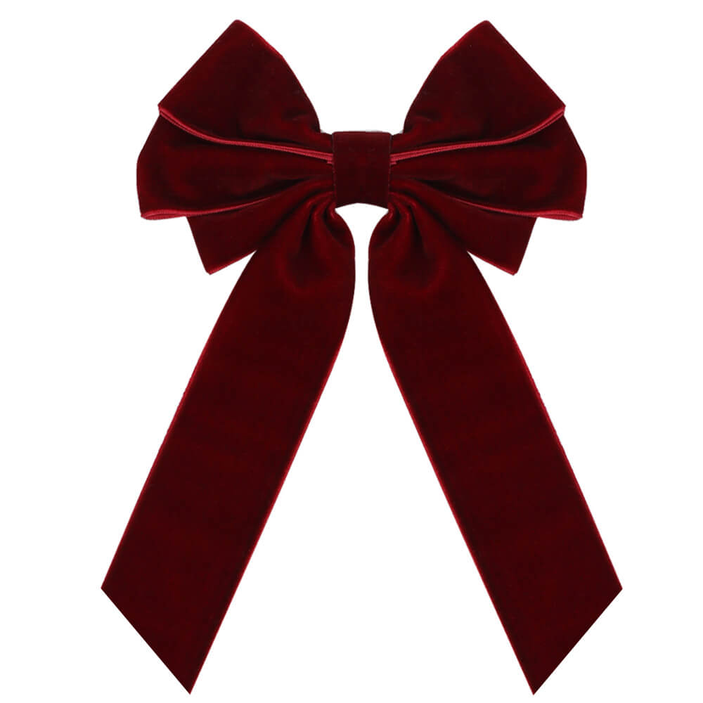 velvet bow hair clips