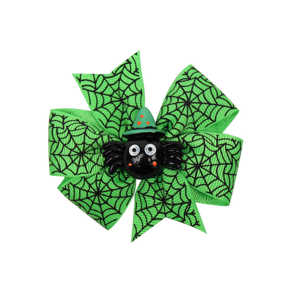 Halloween Printed Ribbon Pinwheel Hair Bows