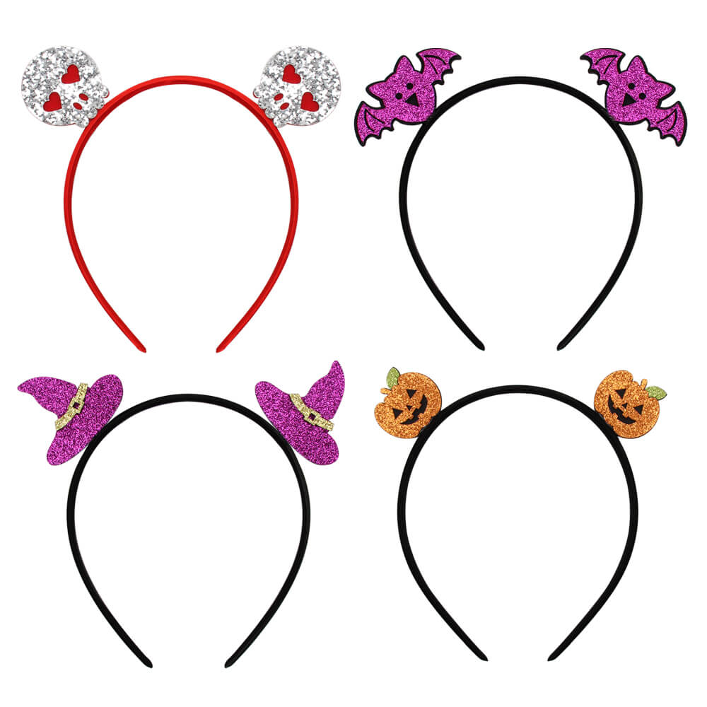 Halloween Glitter Headbands for Girls