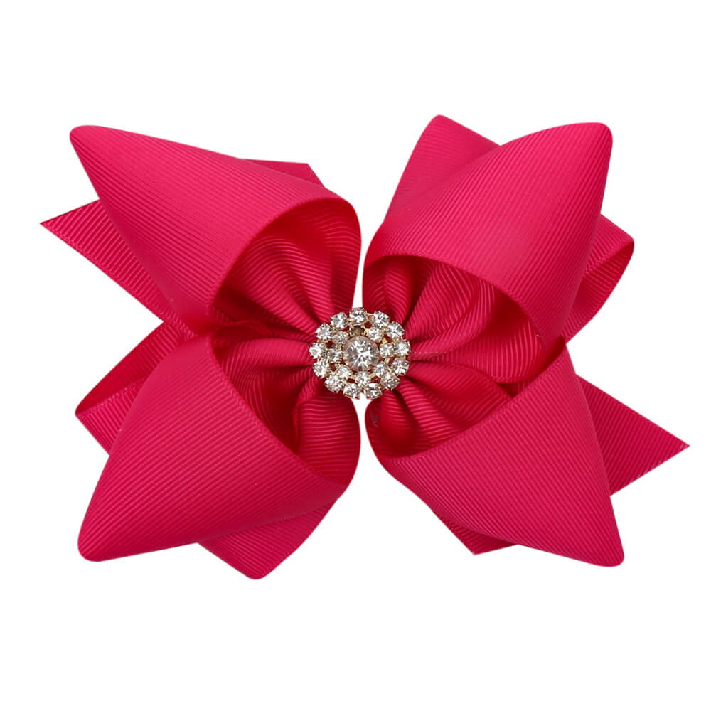 5'' Solid Stacked Rhinestone Hair Bows