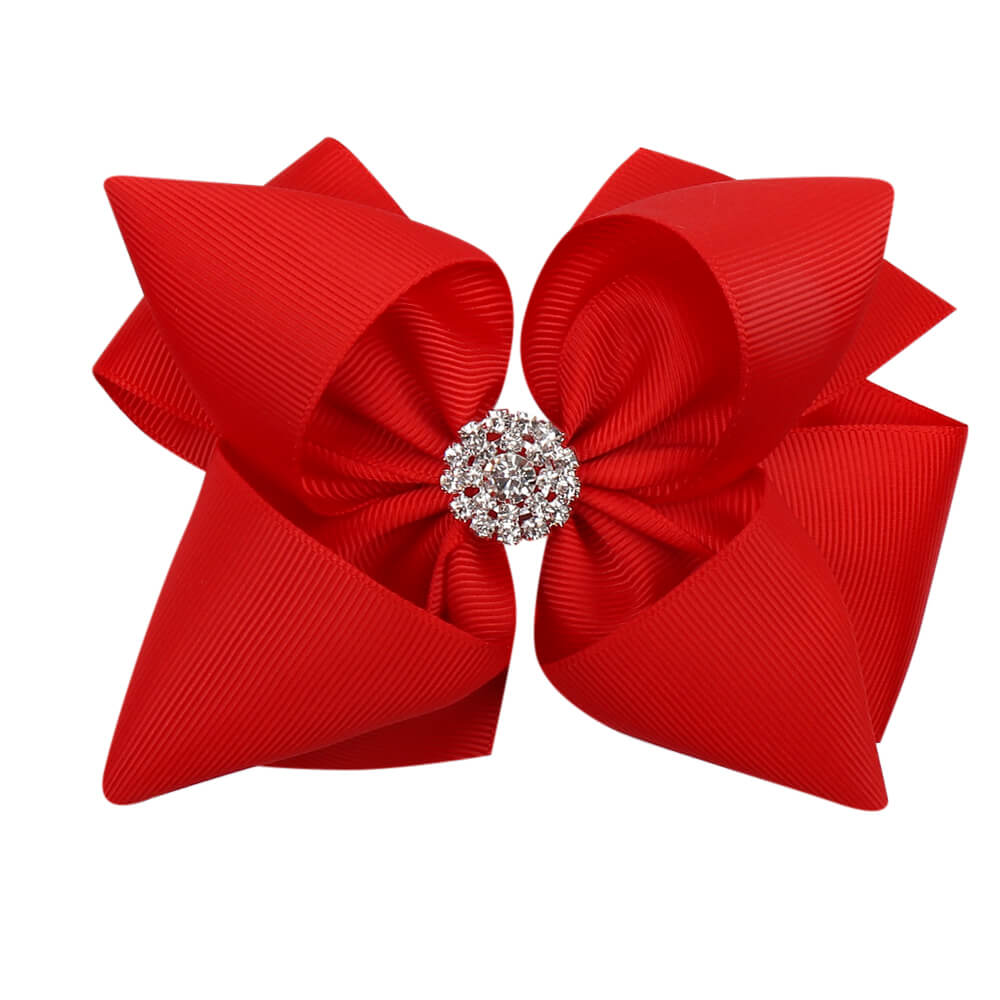 5'' Solid Stacked Rhinestone Hair Bows