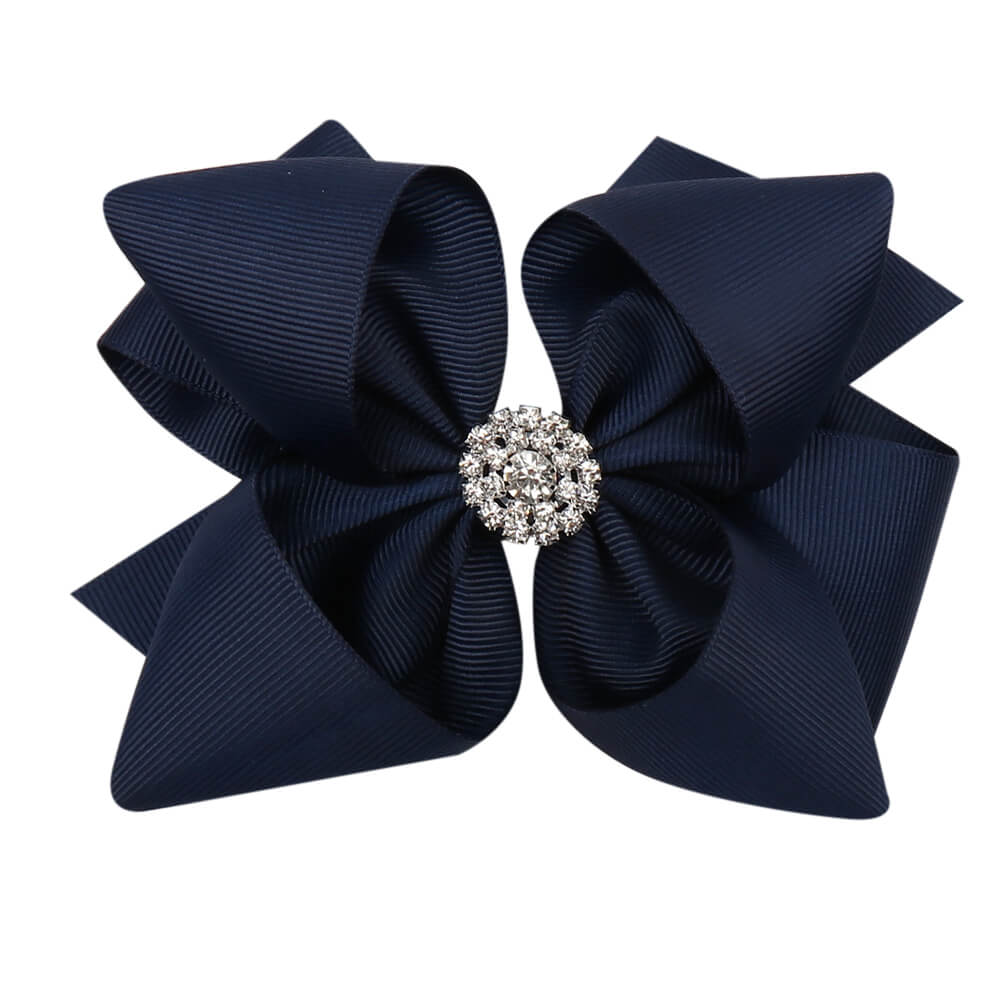 5'' Solid Stacked Rhinestone Hair Bows