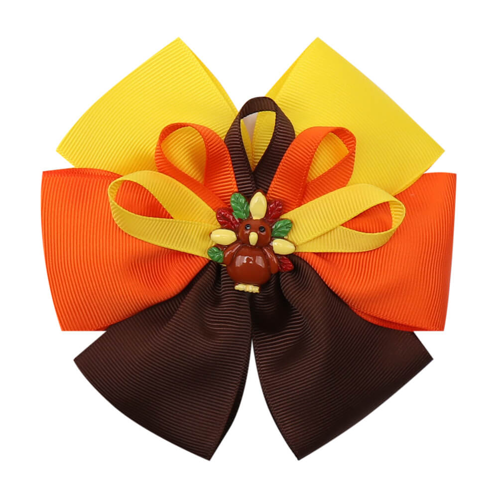 Thanksgiving Turkey Hair Bow Clips