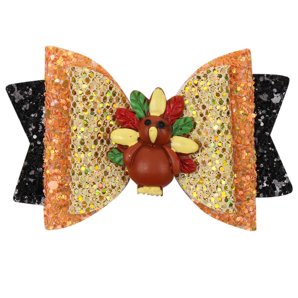 Thanksgiving Turkey Hair Bow Clips