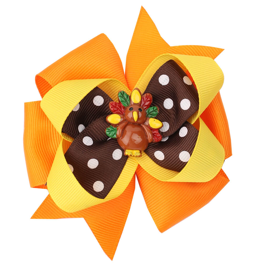 Bright Color Turkey Hair Bows