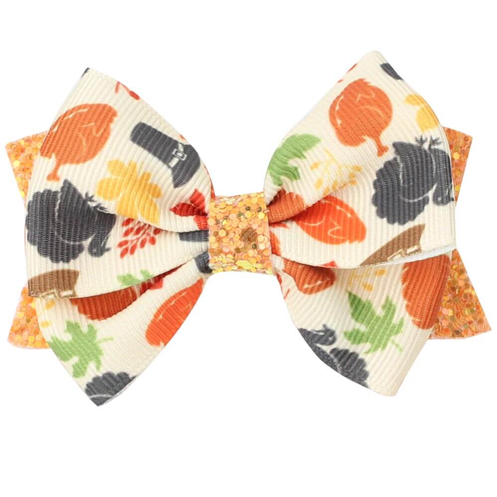 2pcs/set Cute Thanksgiving Hair Clips