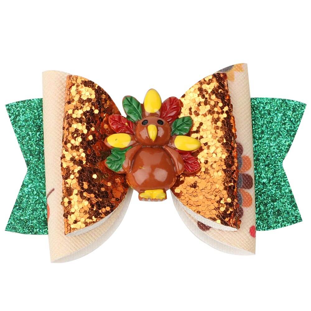 Thanksgiving Glitter Hair Clips