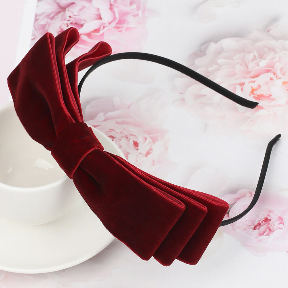 wine velvet hair bands