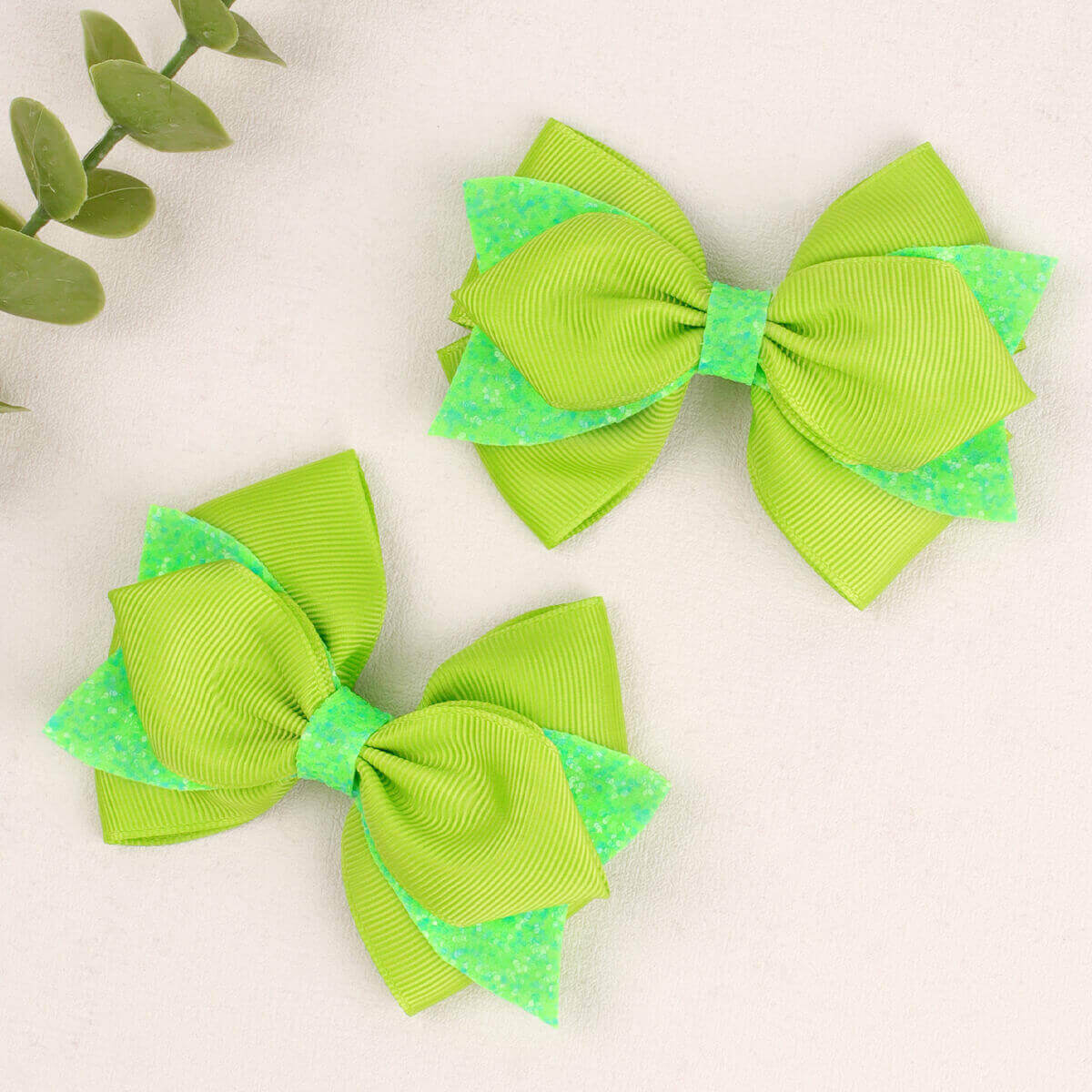 Neon Color Leopard Stars Hair Bows