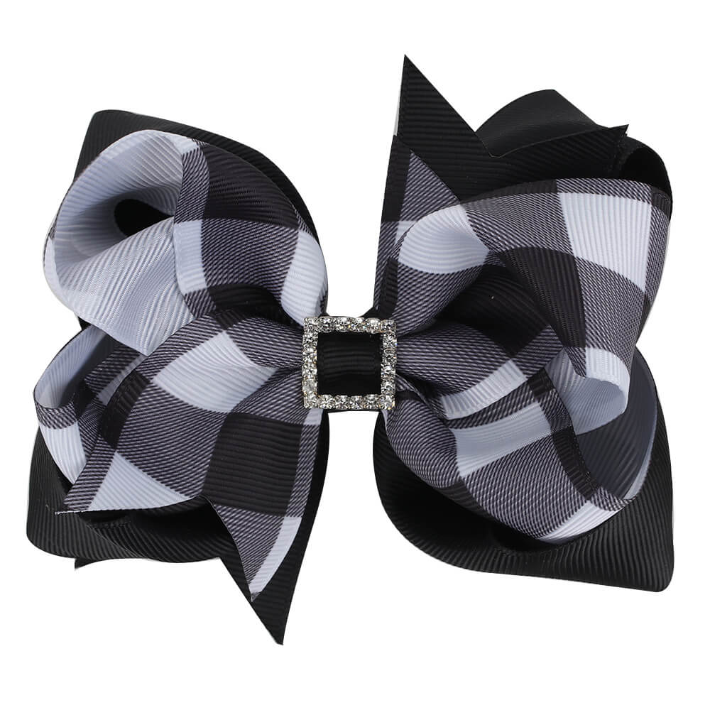 Grids Pattern Girl Hair Bows