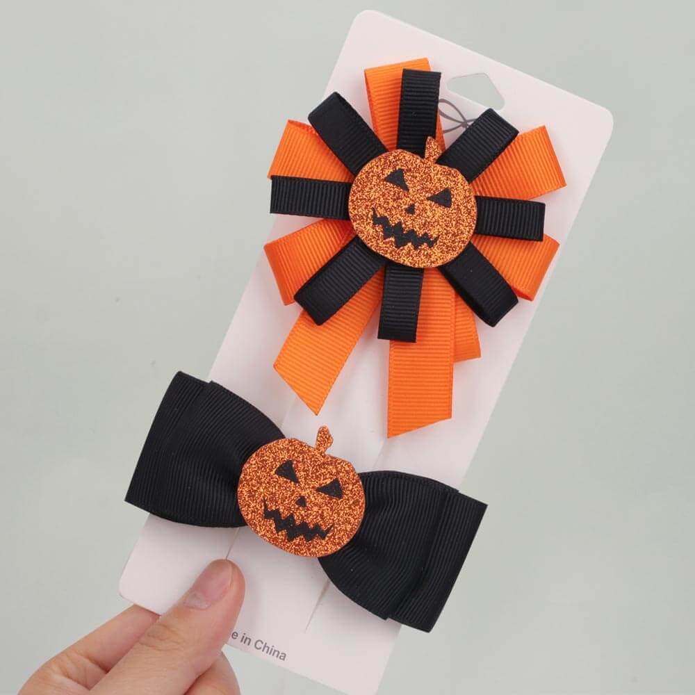 2PCS Halloween Pumpkin Hairpins