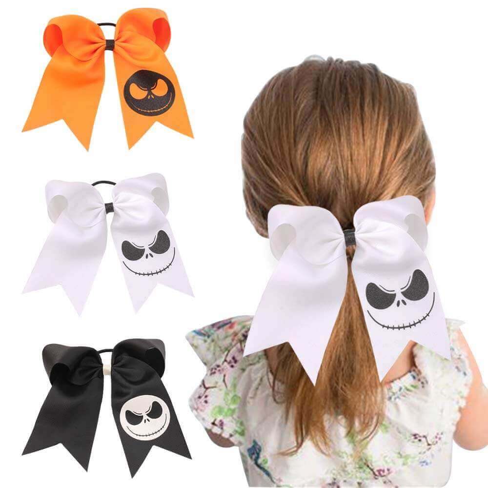 Halloween Skull Cheer Bows