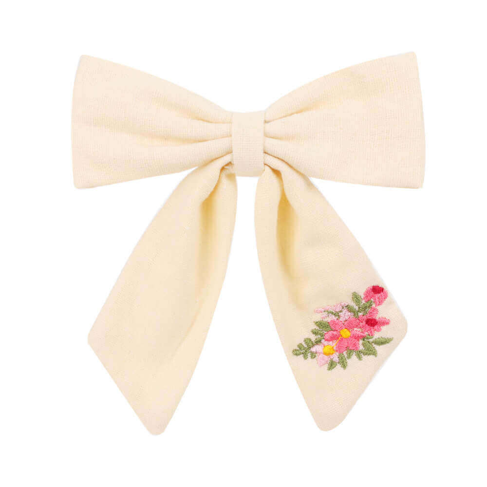 5'' Embroidered Flower Cheer Bows