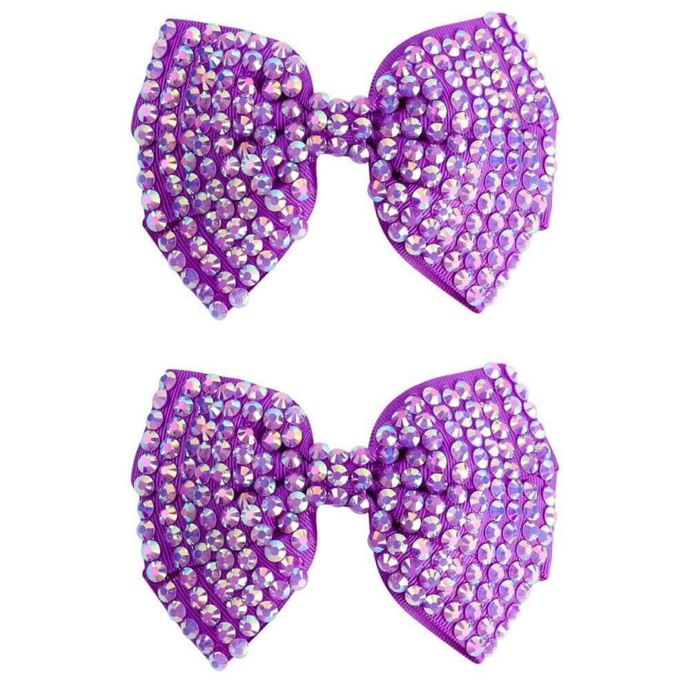 2PCS 5'' Rhinestone Girl Hair Bows