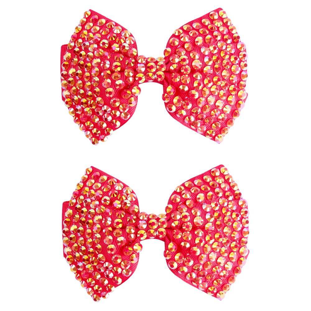 2PCS 5'' Rhinestone Girl Hair Bows