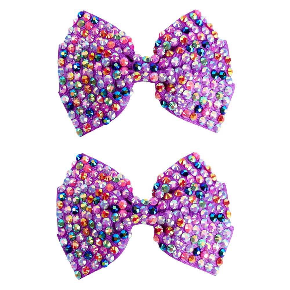 2PCS 5'' Rhinestone Girl Hair Bows