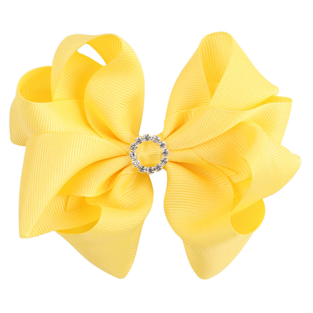 4'' Rhinestone Grosgrain Hair Bows