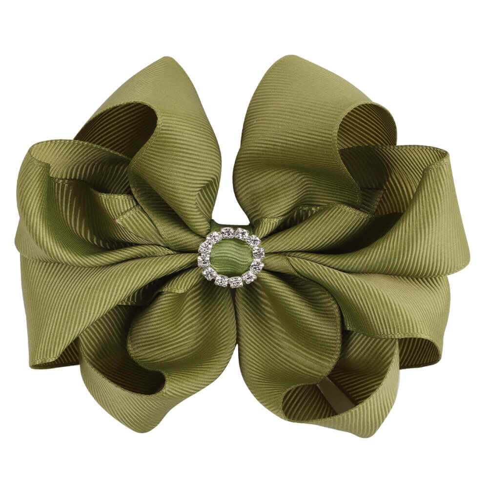 4'' Rhinestone Grosgrain Hair Bows