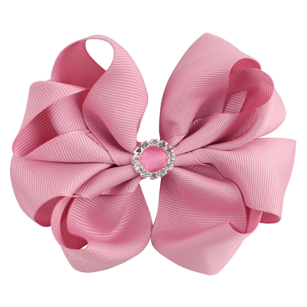 4'' Rhinestone Grosgrain Hair Bows